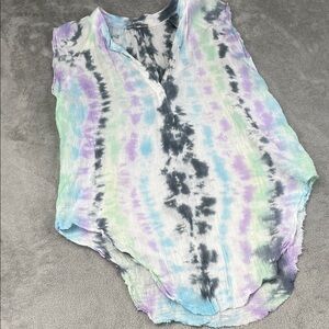 Love‎ TanJane XS 100% Cotton Gauze Tie-Dye V-Neck Women's Swim Coverup/Tunic